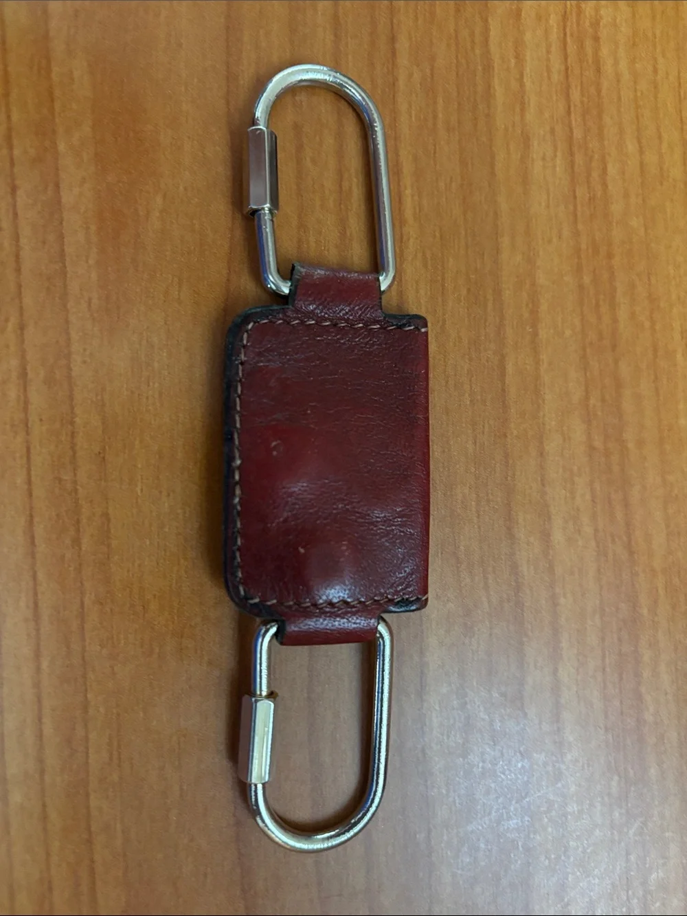 Bosca Brown Leather Key & Carabiner Holder